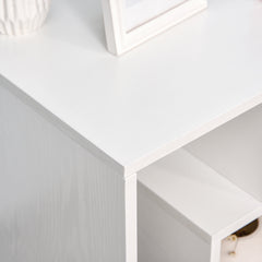 Side Table, 3 Tier End Table with Open Storage Shelves for Living Room, Bedroom, Set of 2, White