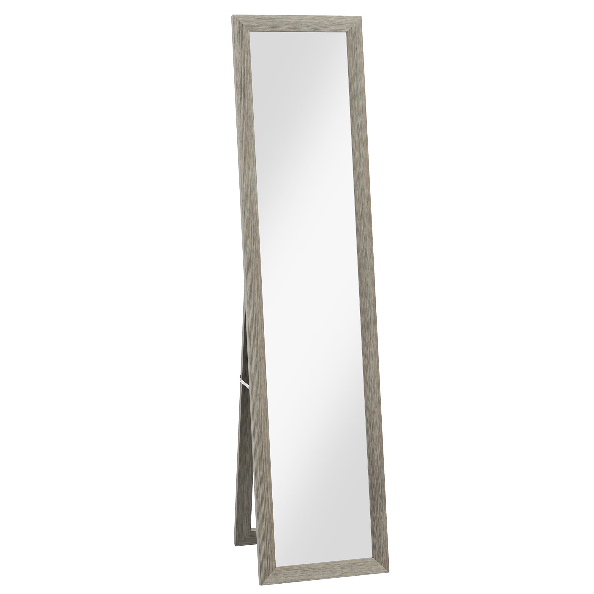 Rustic Full Length Mirror, Hanging and Freestanding Floor Mirror, Farmhouse Decorative Wall Mirror, for Living Room, Bedroom, 157 cm, Grey