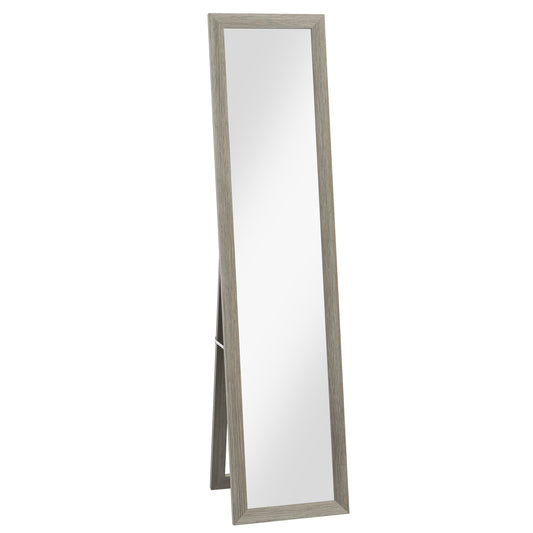 Rustic Full Length Mirror, Hanging and Freestanding Floor Mirror, Farmhouse Decorative Wall Mirror, for Living Room, Bedroom, 157 cm, Grey