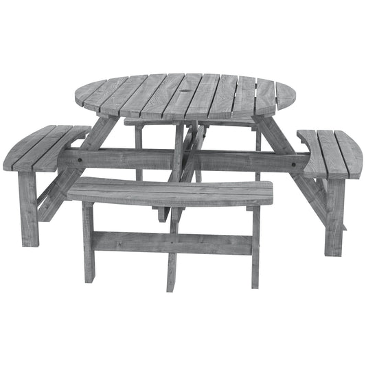 8-Seater Wooden Picnic Set-Fir Wood