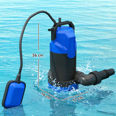 750W Submersible Water Pump for Dirty/Clean Water, 20000L/H Electric Sump Pump with Float Switch, Drain Water from Garden Pond, Hot Tub, Ditches, Portable and Lightweight