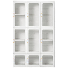 Portable Clothes Wardrobe for Bedroom, Foldable Clothes Organiser with Cube Storage, Hanging Rods, Magnet Doors, White