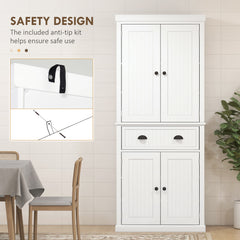 Freestanding Multi-Storage Kitchen Cabinet - White