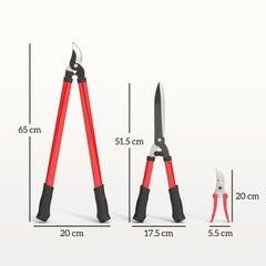 3 Pcs Garden Shears Set with Hedge Shears, Lopper, Garden Secateurs, Lightweight and Compact, Tree Shrub Care Kit for Pruning with Soft Grip Handle