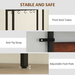 5-In-1 Industrial-Style Hallway Tree - Brown/Black