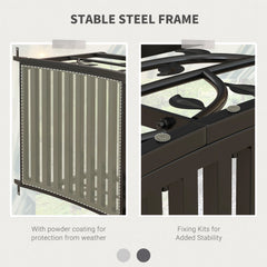 1.2M Metal Decorative Vine Pattern Arch Garden Bridge, Black