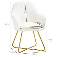 Set of Two Sherpa Fleece Dining Chairs - Cream