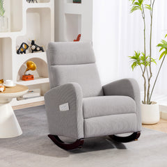 Fynco - Corduroy Rocking Armchair - Grey