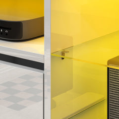 TV Stand Cabinet with LED Lights - High Gloss White