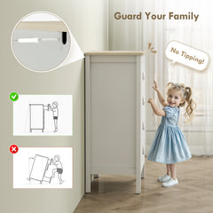 Bedroom Chest of Drawers, Modern 4 Drawer Dresser Cabinet with PU Leather Handles and Metal Runners for Living Room, Hallway, Entryway, White