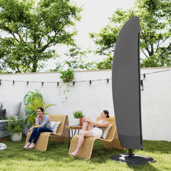 Fynco - Parasol Cover, 600D Oxford Cantilever Umbrella Cover Fit for 2-4m Parasol, Banana Umbrella Protector with Zipper for Outdoor Garden, Patio, Black