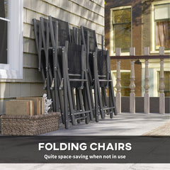 7 Piece Outdoor Dining Set with Extendable Table and 6 Folding Chairs for Patio, Balcony, Deck, Grey