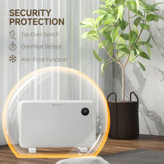 Fynco - 1200W Electric Convector Heater, Freestanding or Wall Mounted, Space Heater with Adjustable Thermostat, Timer, White