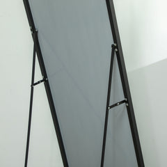 Full Length Dressing Mirror, Floor Standing or Wall Hanging, Aluminium Alloy Framed Full Body Mirror for Bedroom, Living Room, 50 x 161.5cm, Black