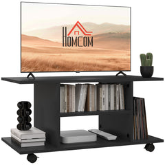 Modern TV Cabinet Stand Storage Shelves Table Mobile Bedroom Furniture Bookshelf Bookcase Black