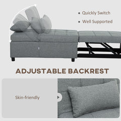 Four-In-One Single Sleeper Chair - Dark Grey
