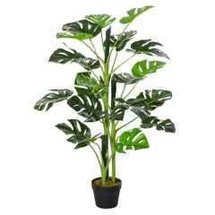 100cm/3.3FT Artificial Monstera Tree Decorative Cheese Plant 21 Leaves with Nursery Pot, Fake Tropical Palm Tree for Indoor Outdoor Décor