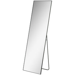 Full Length Dressing Mirror, Floor Standing or Wall Hanging, Aluminium Alloy Framed Full Body Mirror for Bedroom, Living Room, 50 x 161.5cm, Black