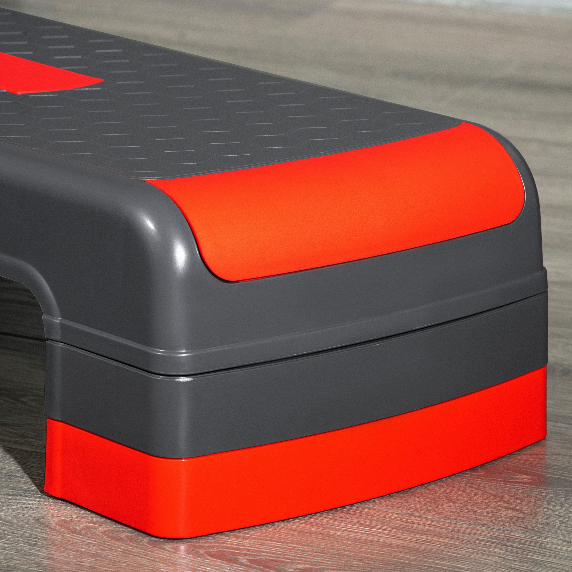 Aerobic Step, 10cm, 15cm & 20cm Height Adjustable Exercise Stepper for Exercise Workout, Nonslip Step Board Great for Home & Office, Grey and Red