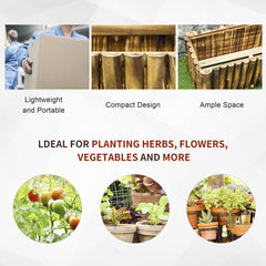 100L Raised Flower Bed Wooden Rectangular Planter Container Box Flower Pot Herb Pot 100L x 38.5W x 40H (cm)