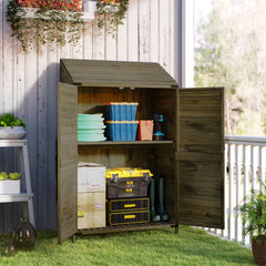 103.5 x 59 cm Wooden Garden Shed - Brown
