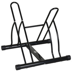 2 Bike Floor Parking Stand Rack Indoor Outdoor Ground Reversible - Black