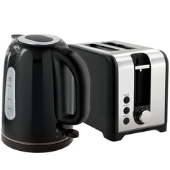Fynco - Simple Polished Toaster and Kettle Set - Black