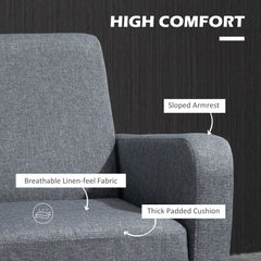Modern Accent Chair, Occasional Chair with Rubber Wood Legs for Living Room, Bedroom, Grey