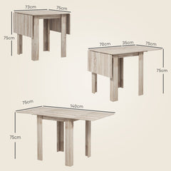 Four-Seater Drop Leaf Dining Table - Wood Effect