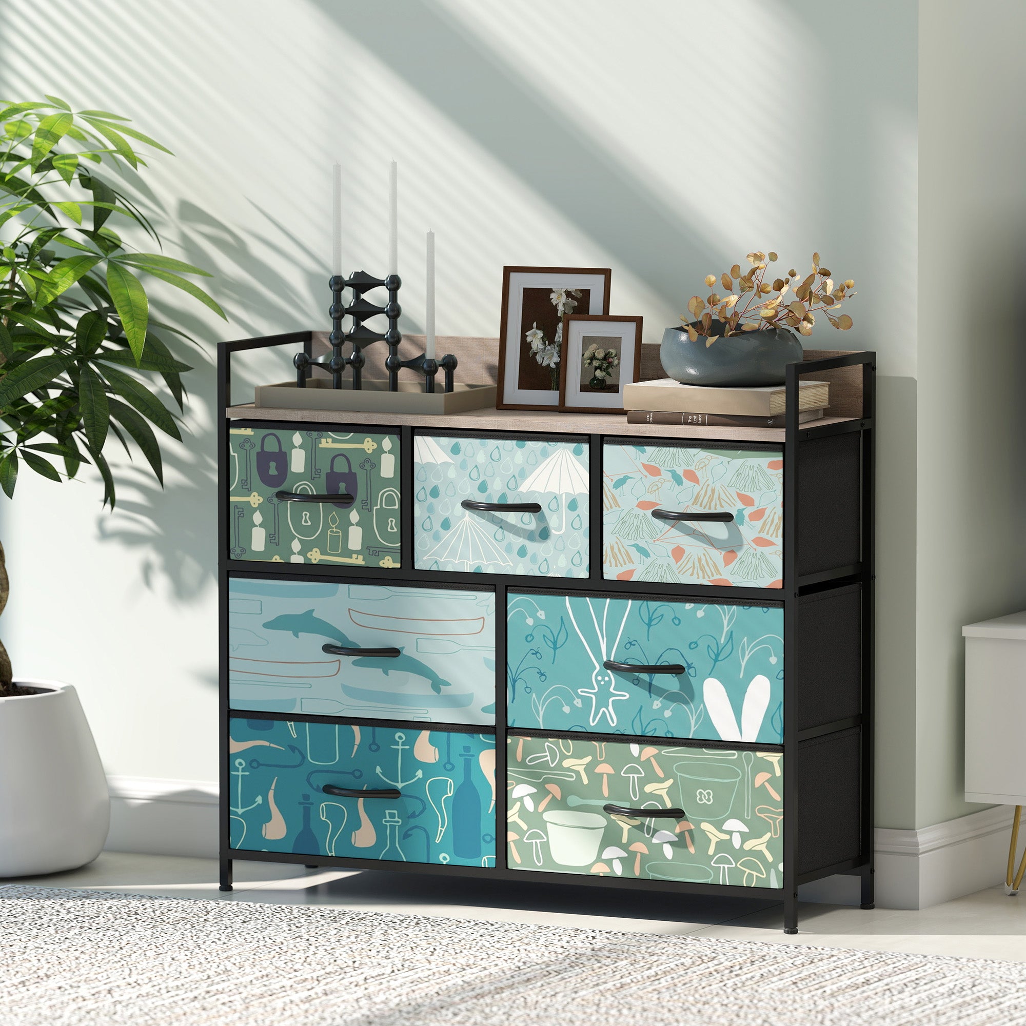 7-Drawer Chest of Drawers - Blue