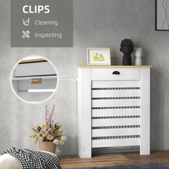 Fynco - 95.5H x 78Wcm Radiator Cover, with Drawer - White