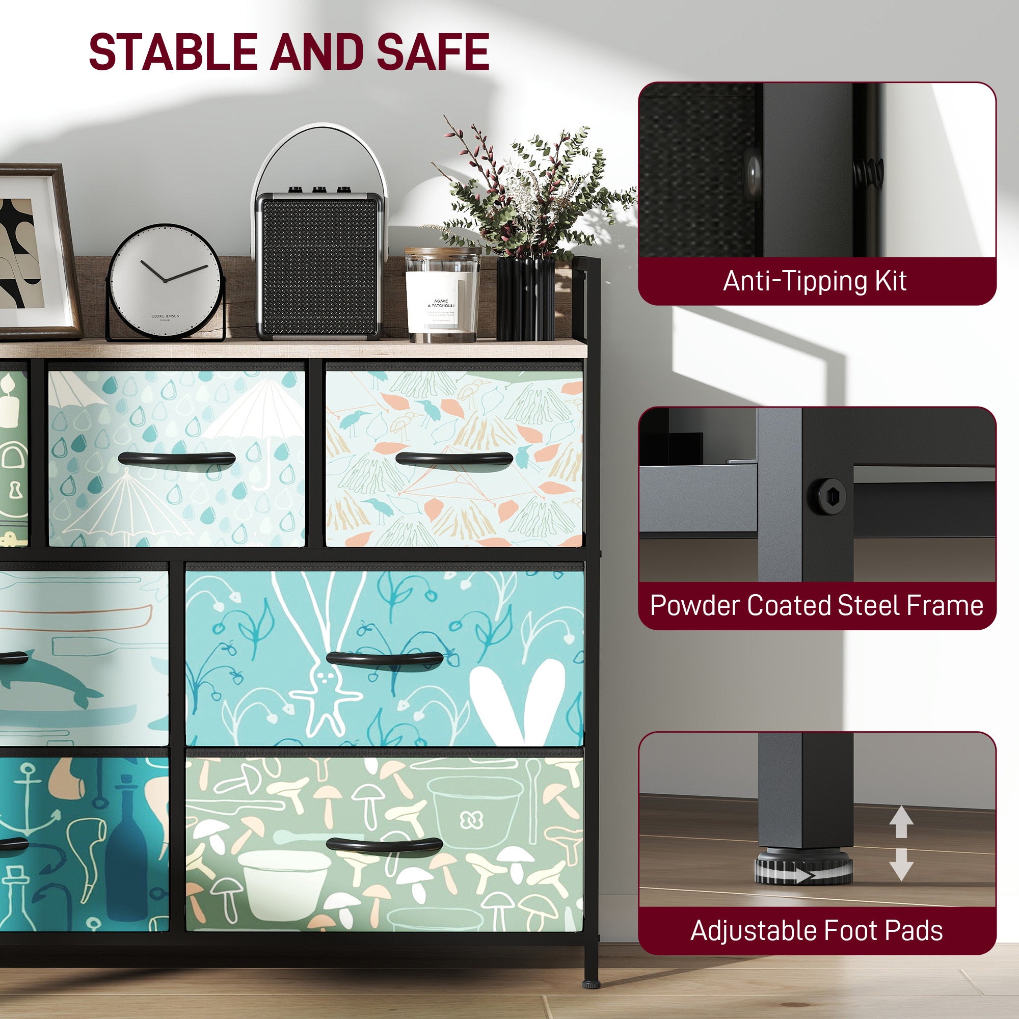 7-Drawer Chest of Drawers - Blue