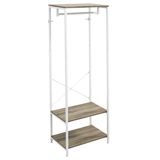 Hallway Coat Rack and Shoe Bench Tree - Grey