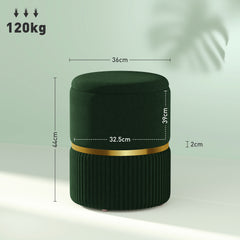 Velvet-Feel Storage Ottoman - Green