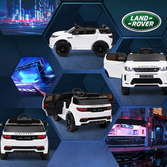 AIYAPLAY Licensed Land Rover Discovery Sport, 12V Kids Ride on Car w/ Remote Control, Lights, Music, Horn, for 3-6 Years, White