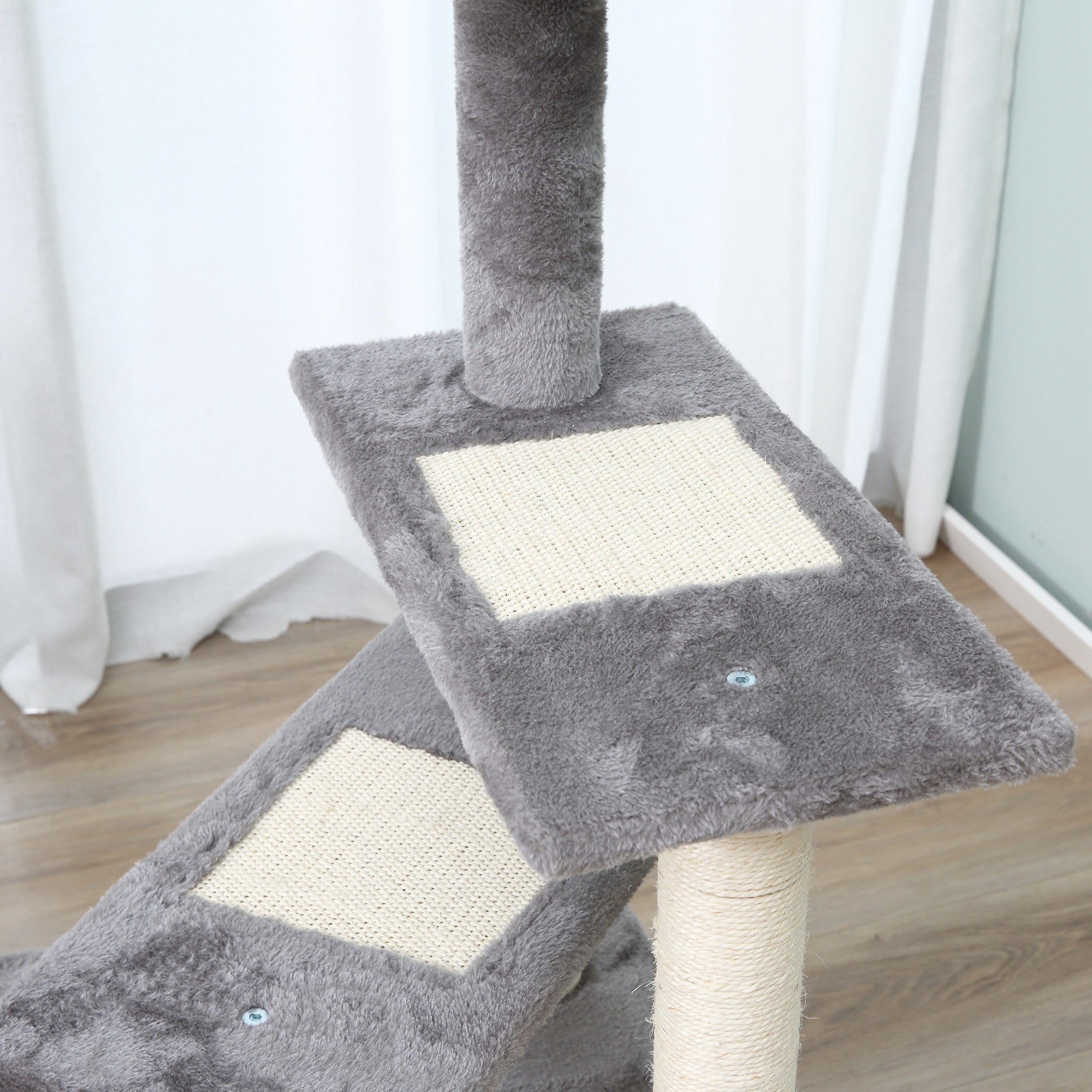 100 cm Cat Tree for Indoor Cats Kitten Scratch Scratching Post Climbing Tower Activity Centre Grey