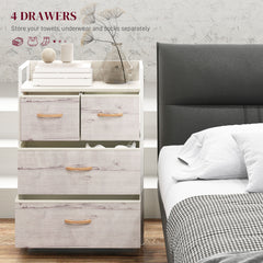 Rustic Chest of Four Fabric Drawers - Black