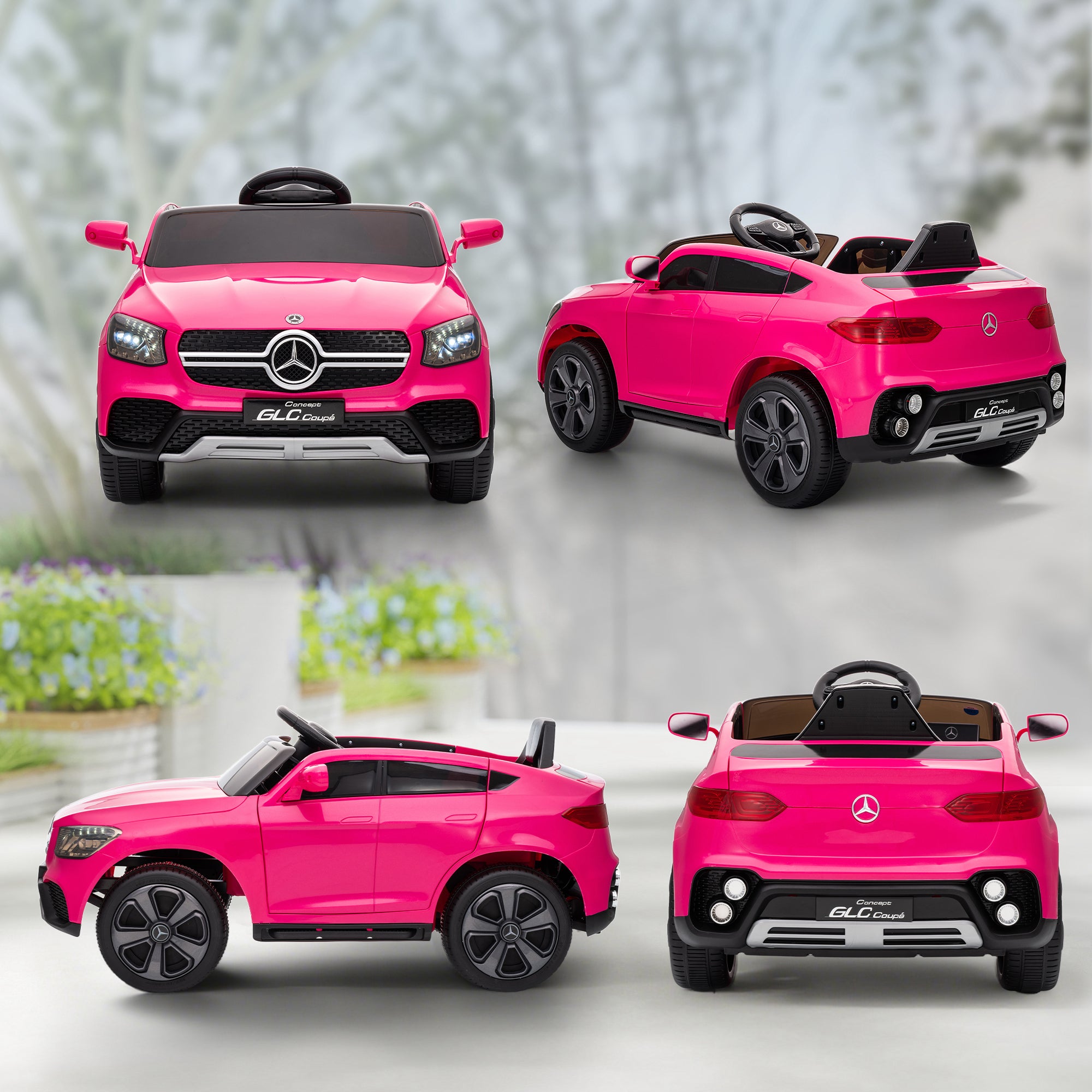 AIYAPLAY Mercedes-Benz GLC Licensed Kids Ride on Car with Remote Control, Soft Start, MP3, LED Headlights, Pink