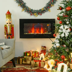 Fynco - 1000W/2000W Electric Wall Fireplace w/ LED Flame Effect Timer Remote Sleek Stylish Safe Home Heating 20-25㎡