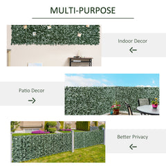 1-Piece Artificial Leaf Hedge Screen Privacy Fence Panel for Garden Outdoor Indoor Decor, Dark Green, 2.4M x 1M