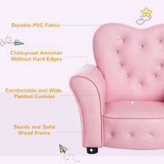 Kids Armchair Toddler Chair Seating Relax Playroom Seater Girl Princess Pink