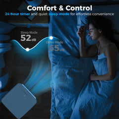 10000 BTU Air Conditioning Unit, 4-in-1 Portable Air Conditioner, Dehumidifier, Cooling, Fan, Sleep Mode, with Remote Control, LED Display, 2 Speeds, 24H Timer, Window Venting Kit, 22m²