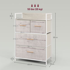 Rustic Chest of Four Fabric Drawers - Black