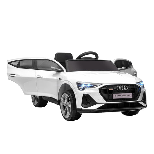 12V Kids Electric Ride-On Car, with Remote Control, Lights, Music, Horn - White