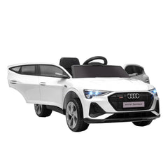12V Kids Electric Ride-On Car, with Remote Control, Lights, Music, Horn - White