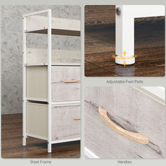 Rustic Chest of Five Fabric Drawers - Natural