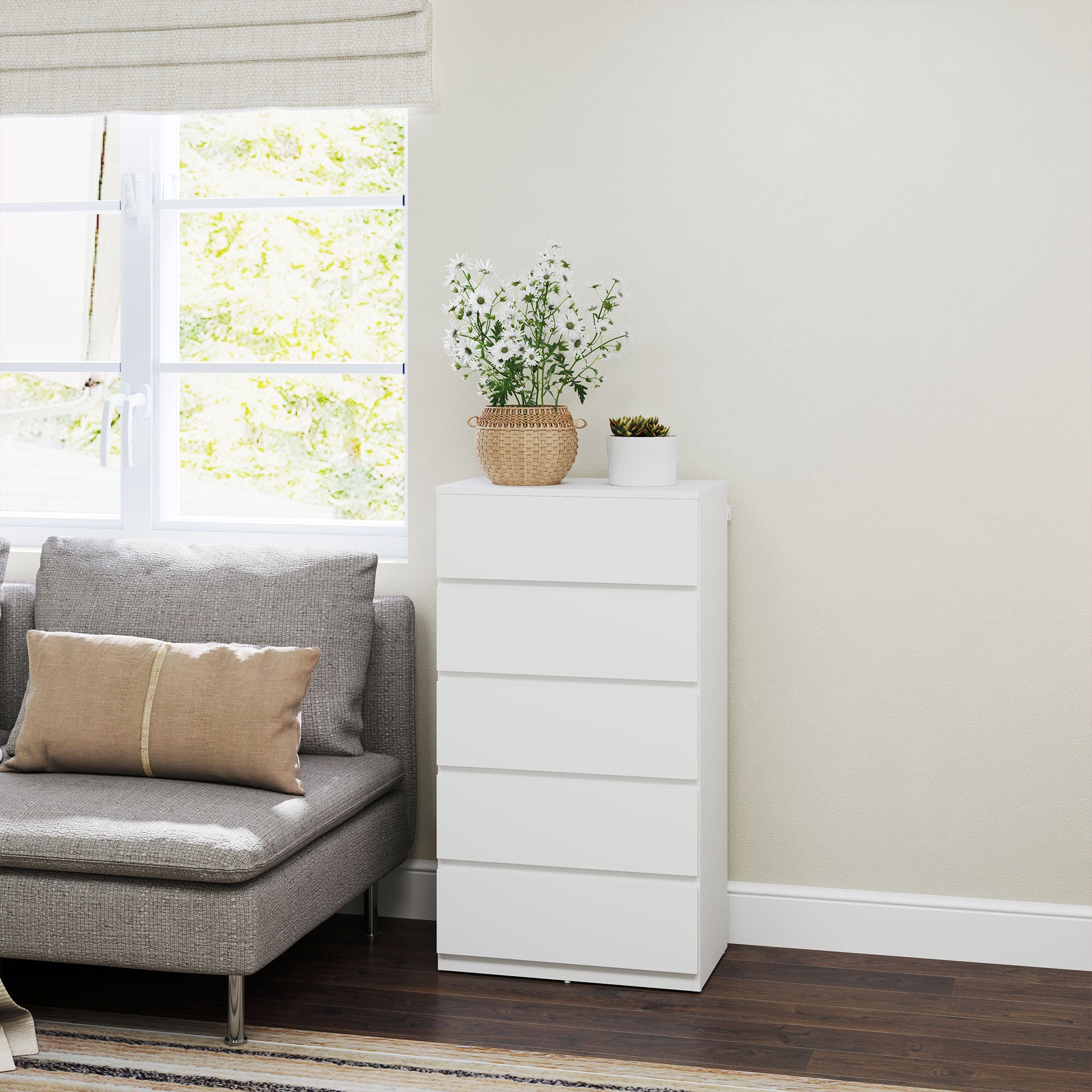 Chest of Drawers, 5-Drawer Storage Cabinets, Modern Dresser, Storage Drawer Unit for Bedroom