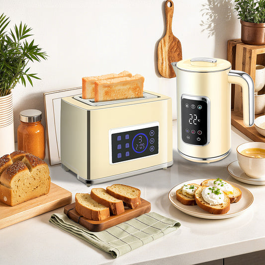 Fynco - Touch Screen Kettle and Toaster Set - Cream