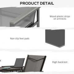 Five-Piece Metal Dining Set, with Glass-Top Table - Grey