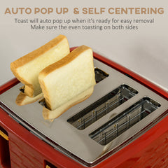 3000W 1.7L Rapid Boil Kettle & 4 Slice Toaster, Kettle and Toaster Set with 7 Browning Controls and Crumb Tray, Red